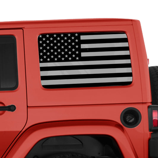 American Flag JKU Hardtop Window Decal Set - Fits Jeep Wrangler JKU 2007 - 2018