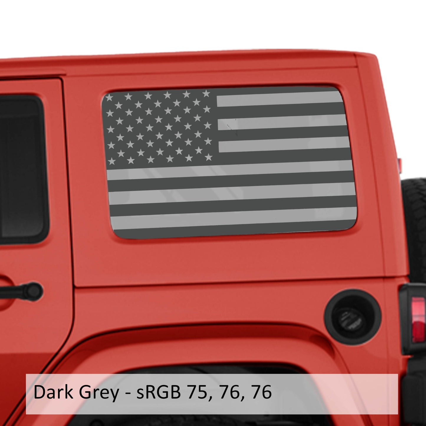 American Flag JKU Hardtop Window Decal Set - Fits Jeep Wrangler JKU 2007 - 2018
