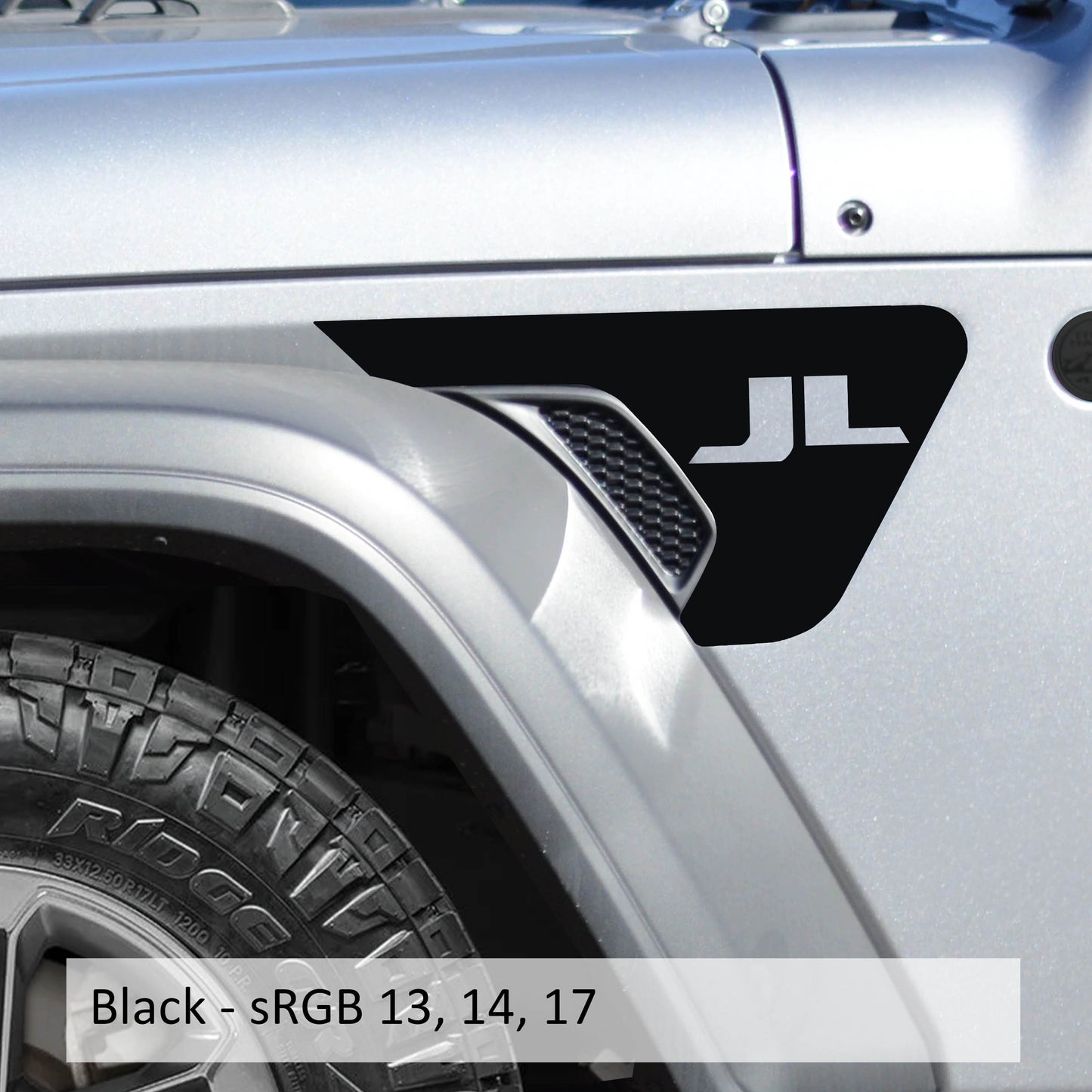JL Lettering Fender Vent Vinyl Decal - Fits Jeep Wrangler JL/Jeep Gladiator JT 2018+