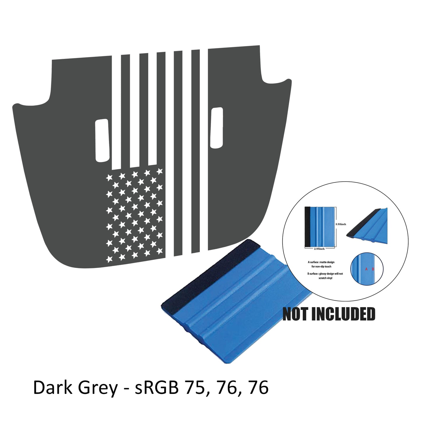 American Flag Blackout Hood Decal for JL/JT Sport/Sahara/Overland 2018+