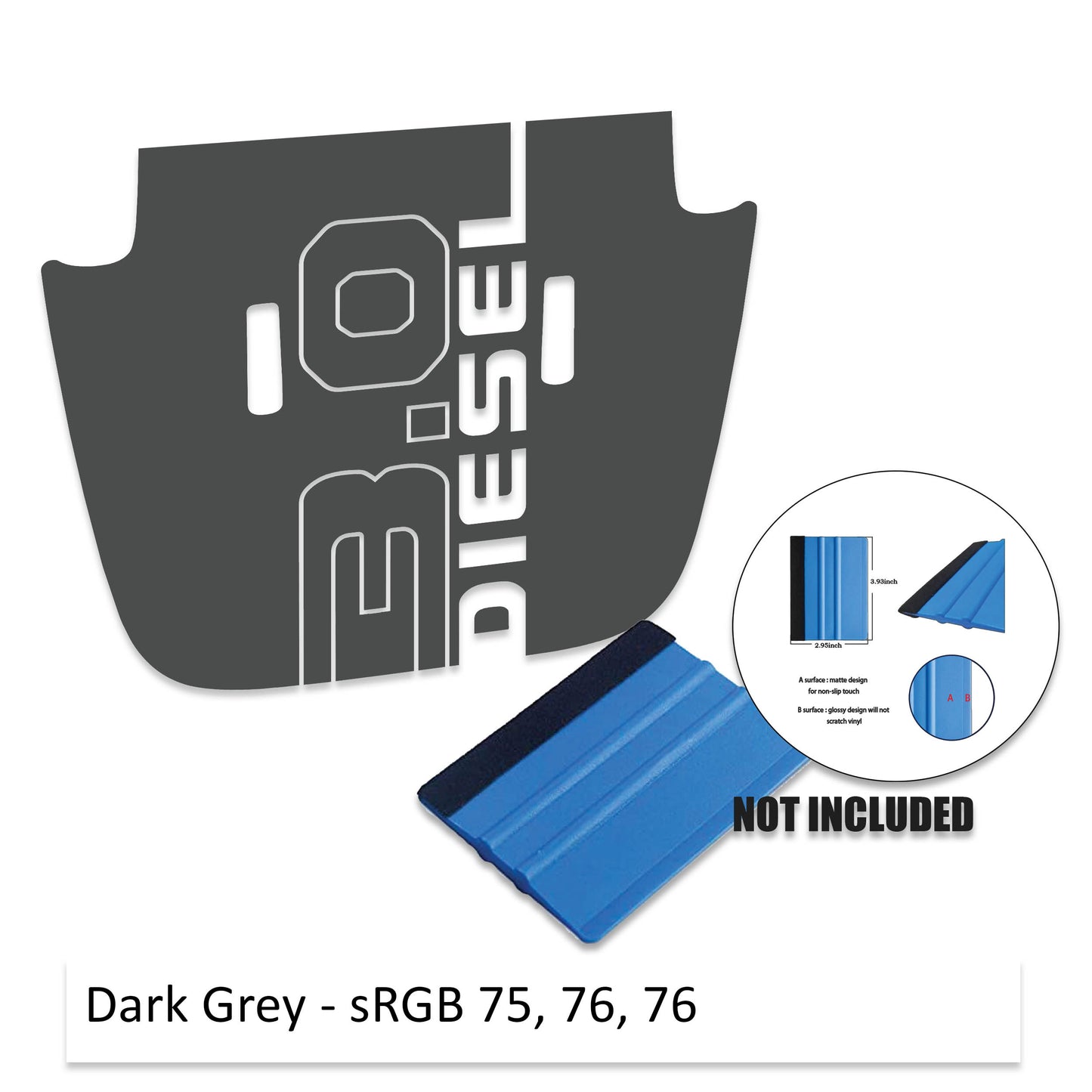 3.0 Diesel Center Hood Vinyl Decal - Fit for 2018+ JL/JT Sport/Sahara/Overland/Willys Hoods