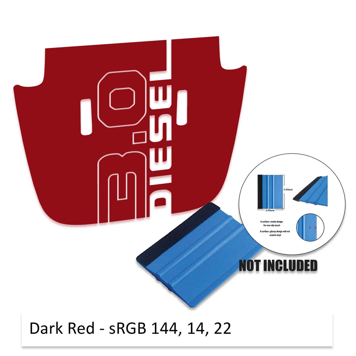 3.0 Diesel Center Hood Vinyl Decal - Fit for 2018+ JL/JT Sport/Sahara/Overland/Willys Hoods
