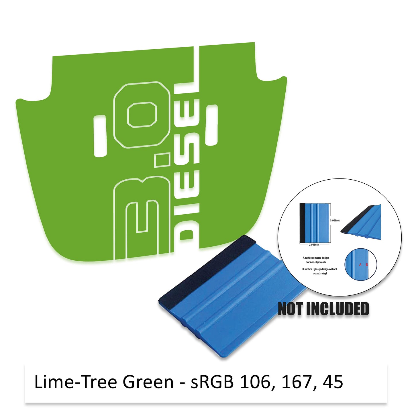 3.0 Diesel Center Hood Vinyl Decal - Fit for 2018+ JL/JT Sport/Sahara/Overland/Willys Hoods