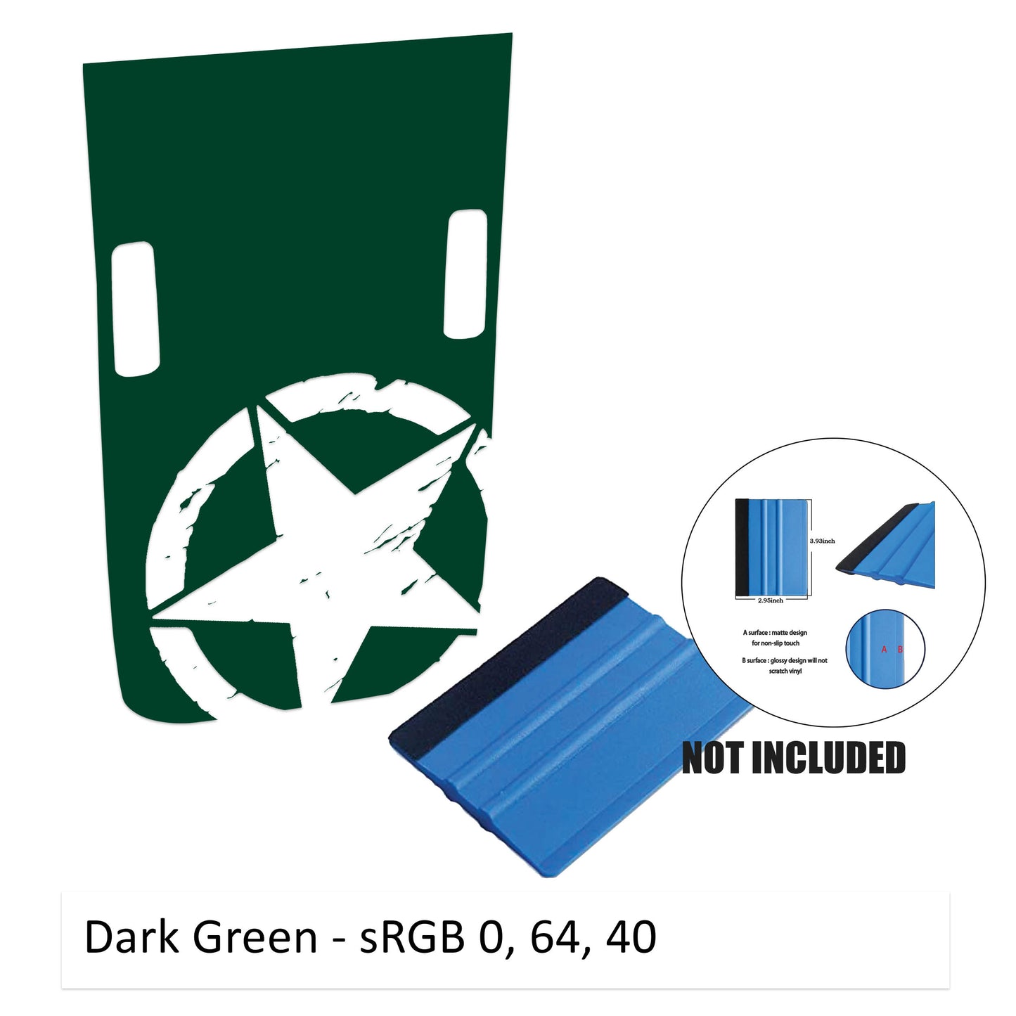 JL/JT Power-Dome Distressed Corner Alpha Romeo Military Star Blackout Hood Vinyl Decal Graphic