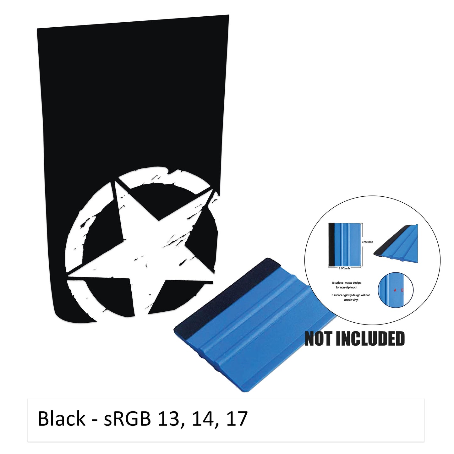 JL/JT Power-Dome Distressed Corner Alpha Romeo Military Star Blackout Hood Vinyl Decal Graphic