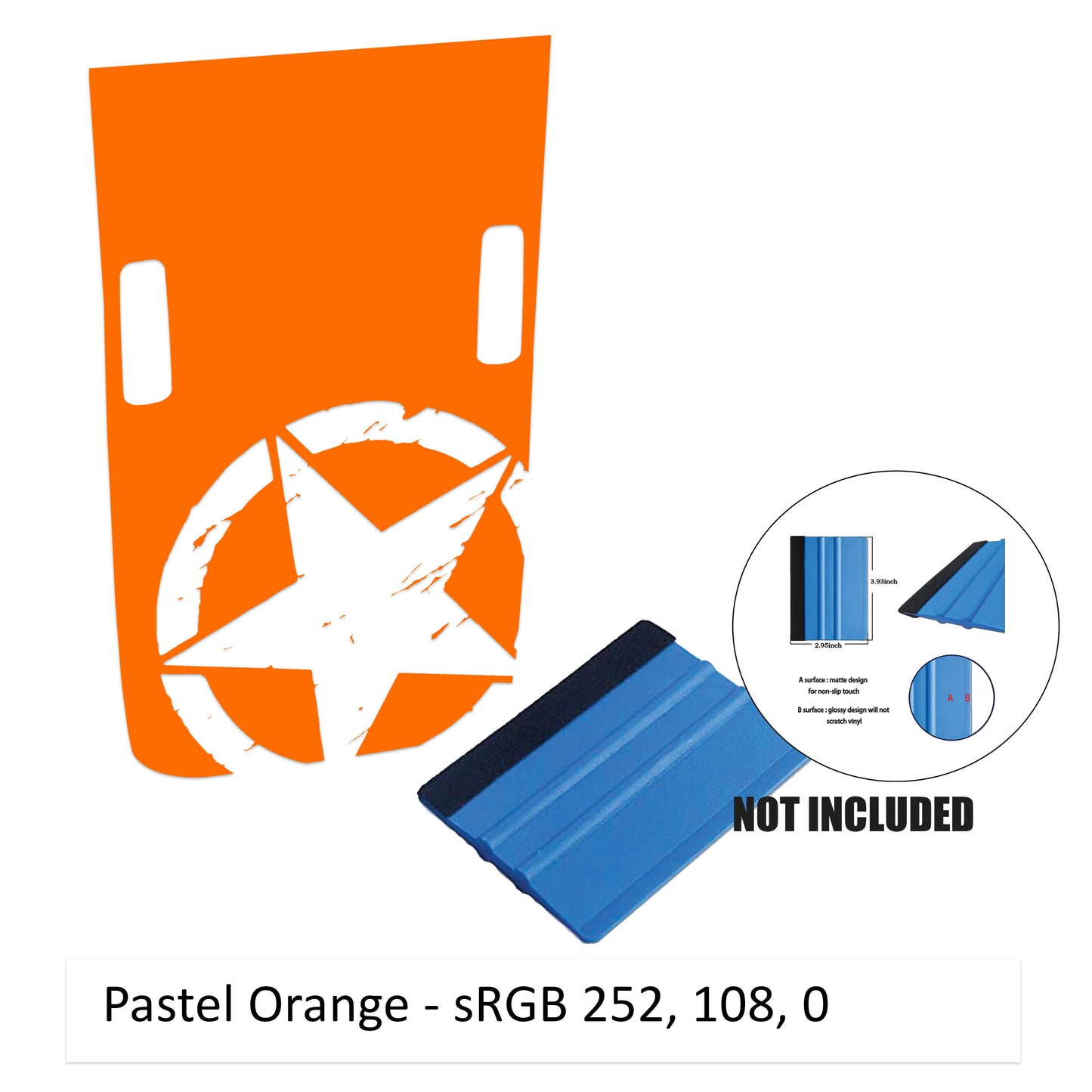 JL/JT Power-Dome Distressed Corner Alpha Romeo Military Star Blackout Hood Vinyl Decal Graphic