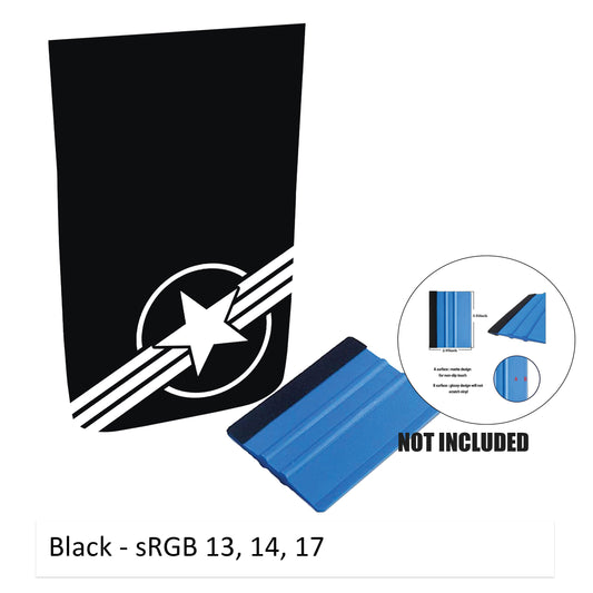 US Military Roundel v2 Blackout Hood Vinyl Decal Graphic - Fits 2018+ Jeep Wrangler& Gladiator Rubicon Hoods