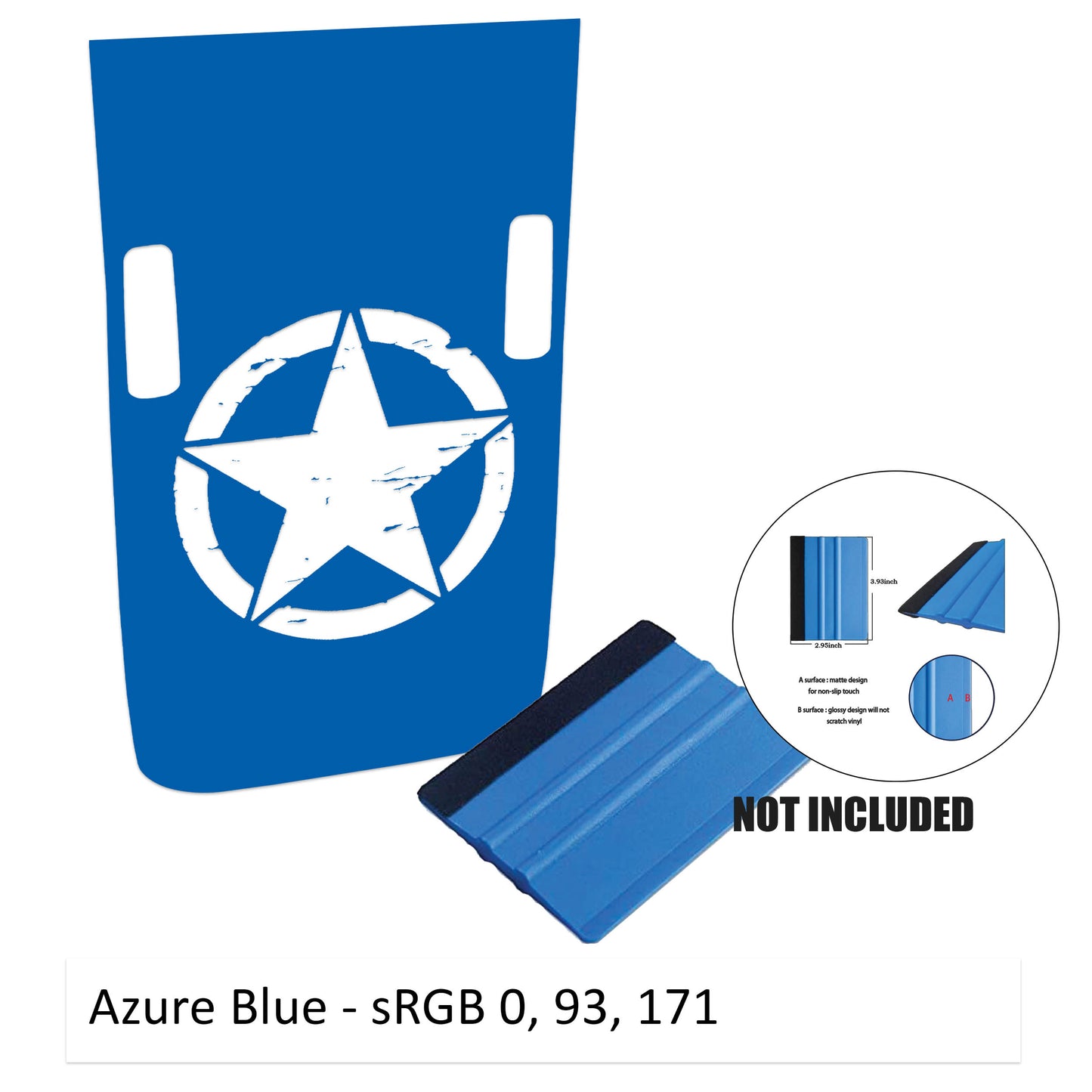 Distressed Alpha Romeo Military Star Power-Dome Blackout Hood Vinyl Decal Graphic - Fits 2018+ Jeep Wrangler JL and Gladiator JT Rubicon