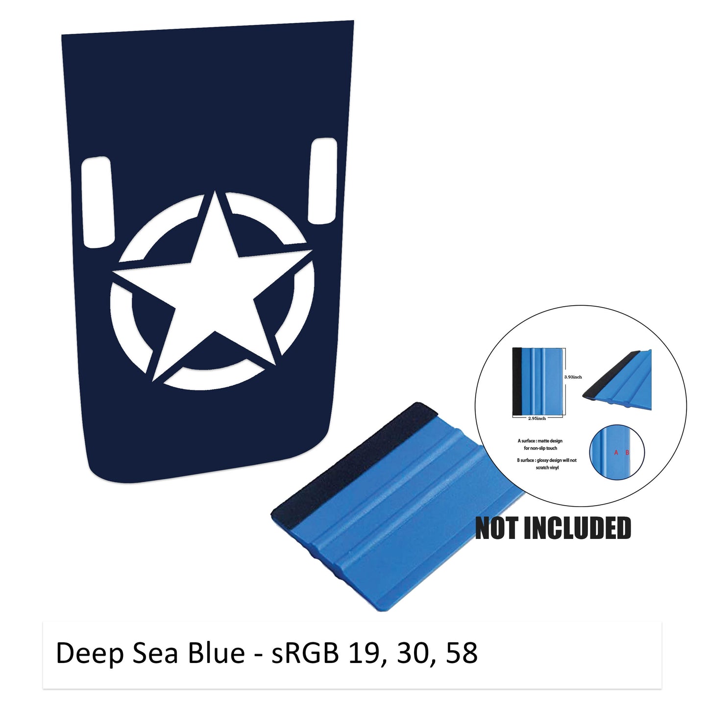 Alpha Romeo Military Star Blackout Hood Vinyl Decal Graphic - Fits 2018+ Jeep Wrangler& Gladiator Rubicon Hoods