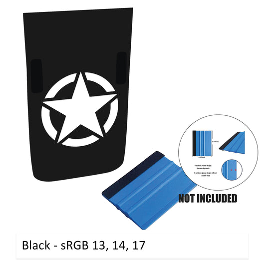 Alpha Romeo Military Star Blackout Hood Vinyl Decal Graphic - Fits 2018+ Jeep Wrangler& Gladiator Rubicon Hoods