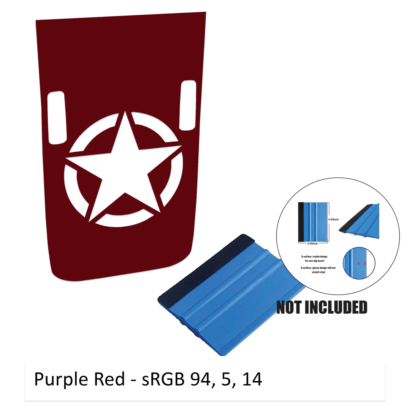 Alpha Romeo Military Star Blackout Hood Vinyl Decal Graphic - Fits 2018+ Jeep Wrangler& Gladiator Rubicon Hoods