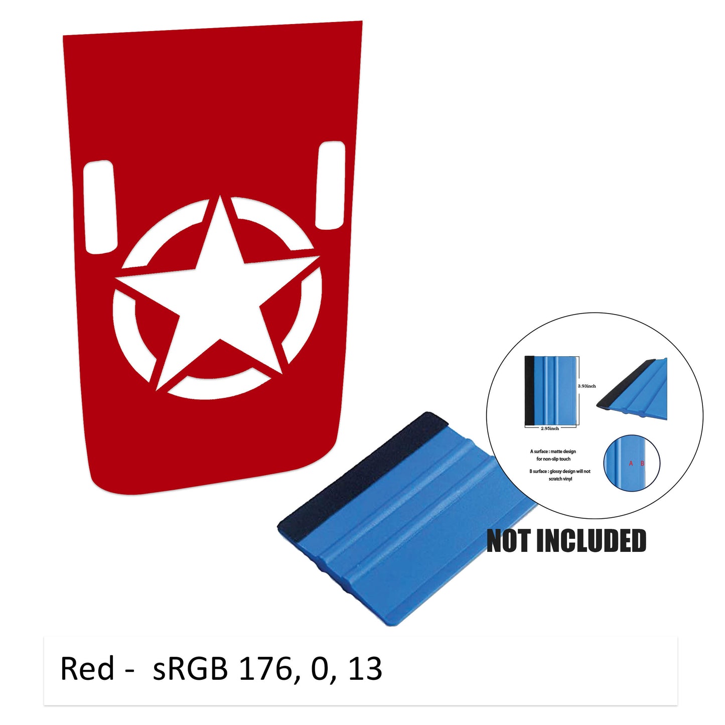 Alpha Romeo Military Star Blackout Hood Vinyl Decal Graphic - Fits 2018+ Jeep Wrangler& Gladiator Rubicon Hoods