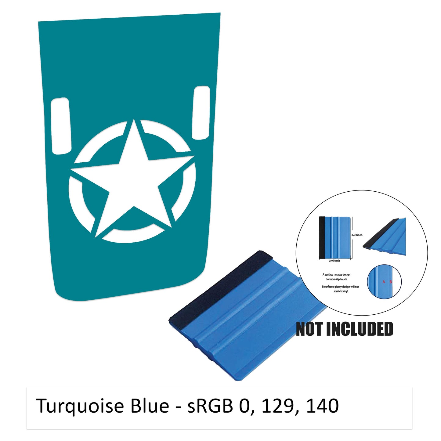 Alpha Romeo Military Star Blackout Hood Vinyl Decal Graphic - Fits 2018+ Jeep Wrangler& Gladiator Rubicon Hoods