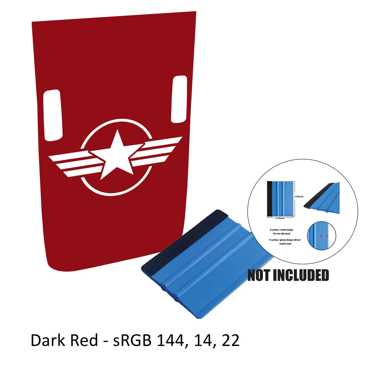 US Military Roundel Blackout Hood Vinyl Decal Graphic - Fits 2018+ Jeep Wrangler& Gladiator Rubicon Hoods