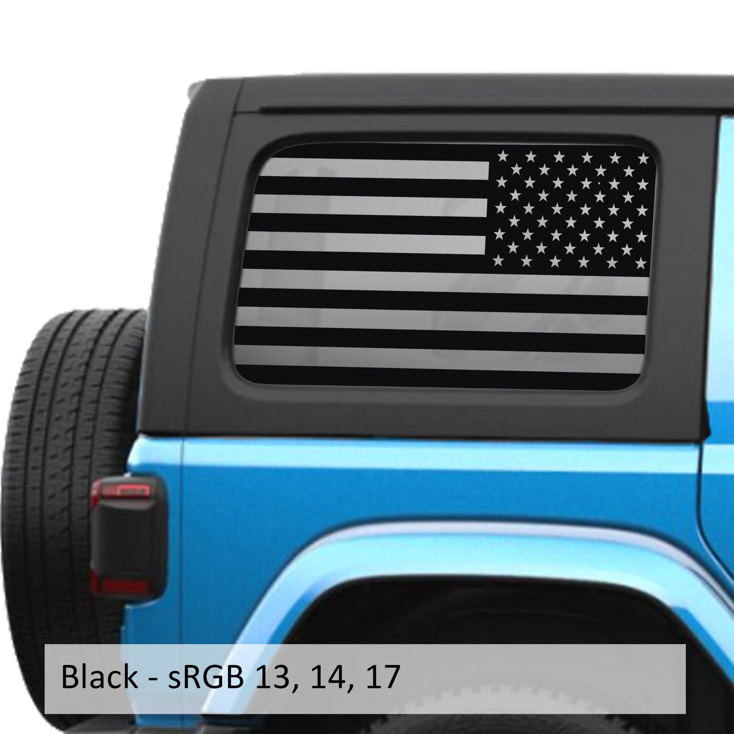 American Flag JLU Hardtop Window Decal Set - Fits Jeep Wrangler JLU 2018+