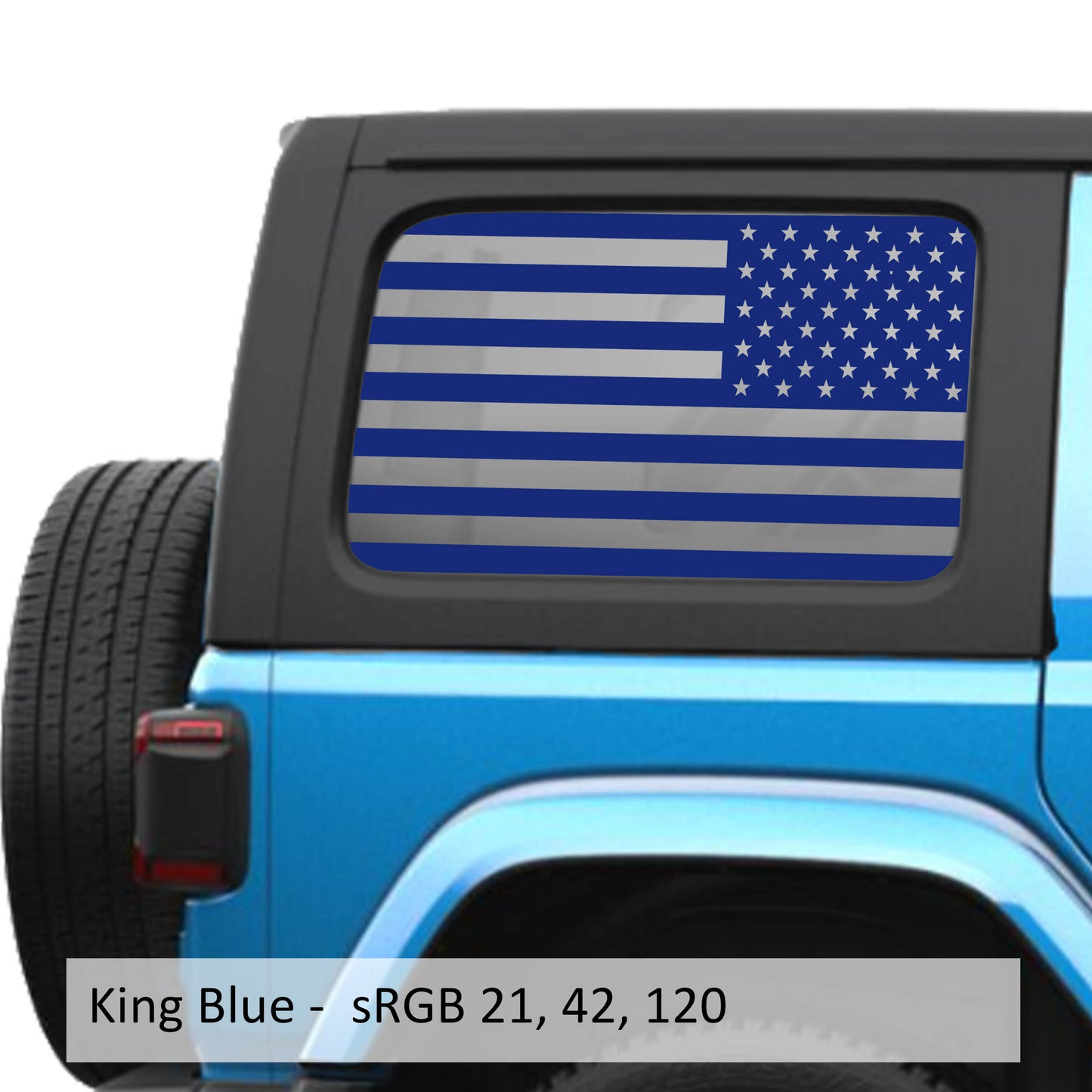 American Flag JLU Hardtop Window Decal Set - Fits Jeep Wrangler JLU 2018+