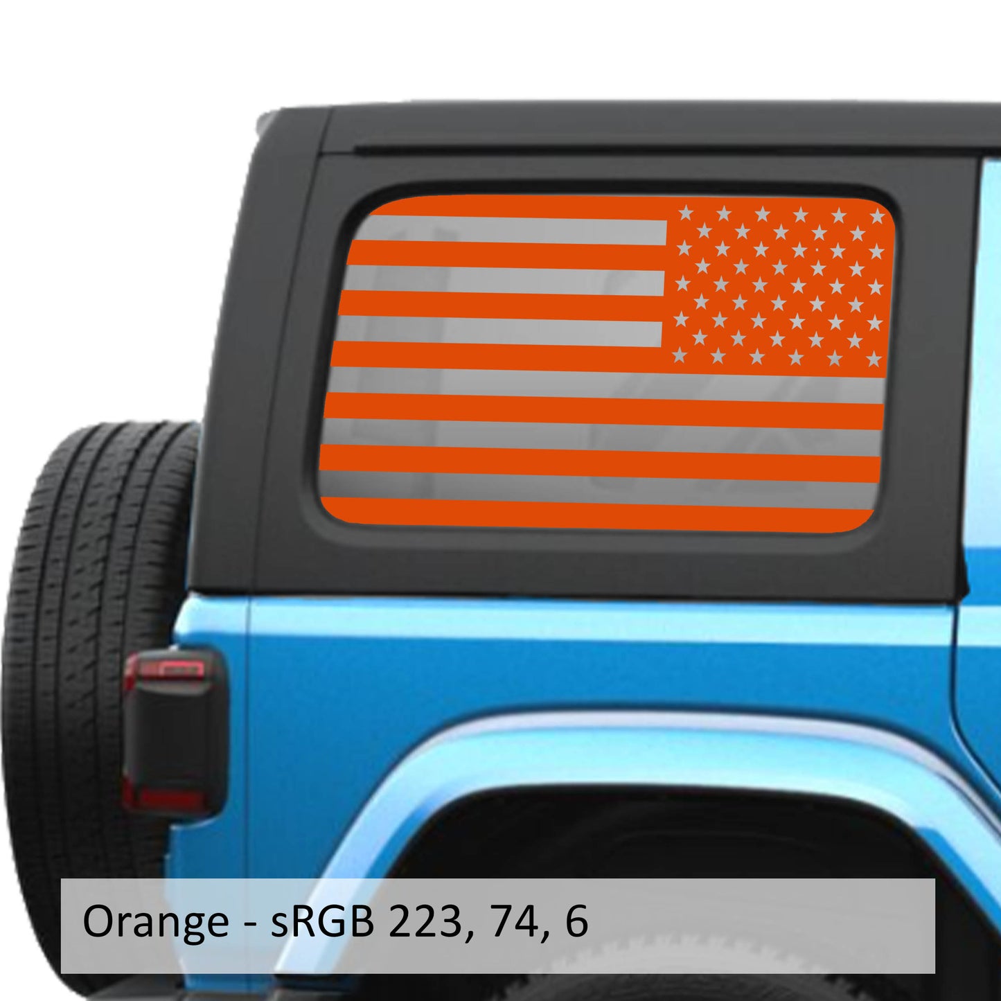 American Flag JLU Hardtop Window Decal Set - Fits Jeep Wrangler JLU 2018+