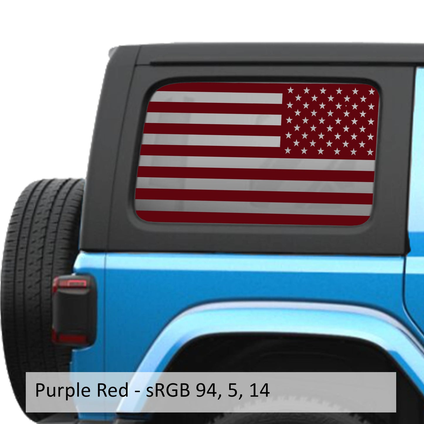 American Flag JLU Hardtop Window Decal Set - Fits Jeep Wrangler JLU 2018+