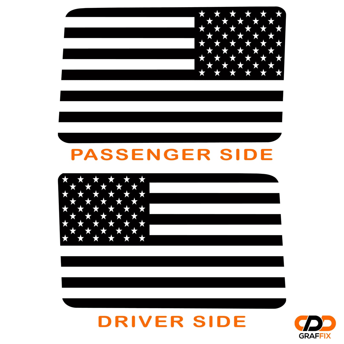 American Flag JLU Hardtop Window Decal Set - Fits Jeep Wrangler JLU 2018+