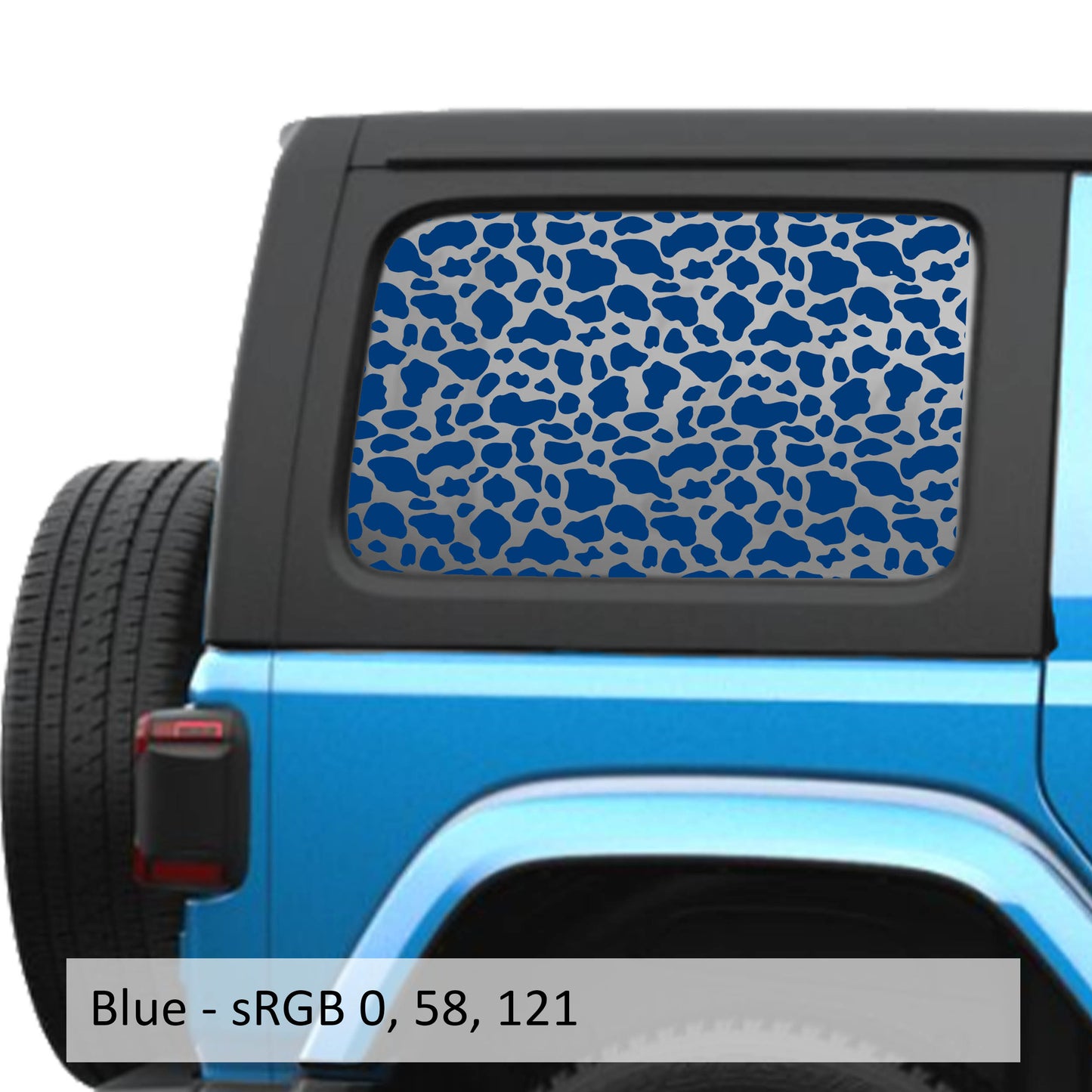 Cow Print Print JLU Hardtop Window Decal Set - Fits Jeep Wrangler JLU 2018+