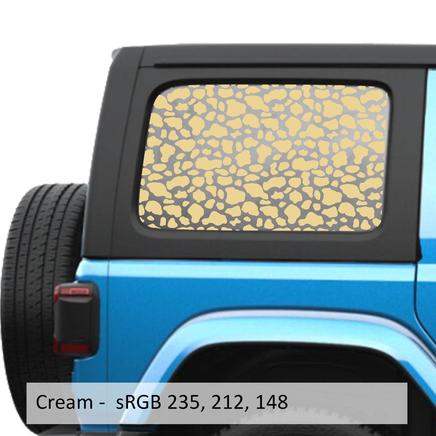 Cow Print Print JLU Hardtop Window Decal Set - Fits Jeep Wrangler JLU 2018+