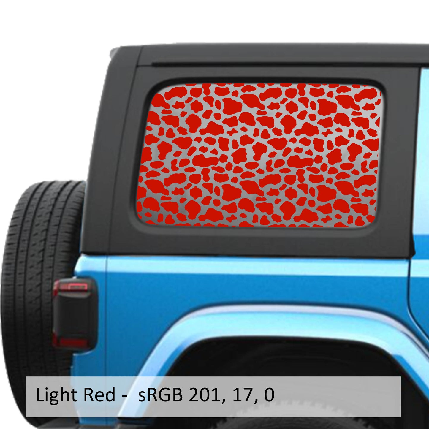 Cow Print Print JLU Hardtop Window Decal Set - Fits Jeep Wrangler JLU 2018+