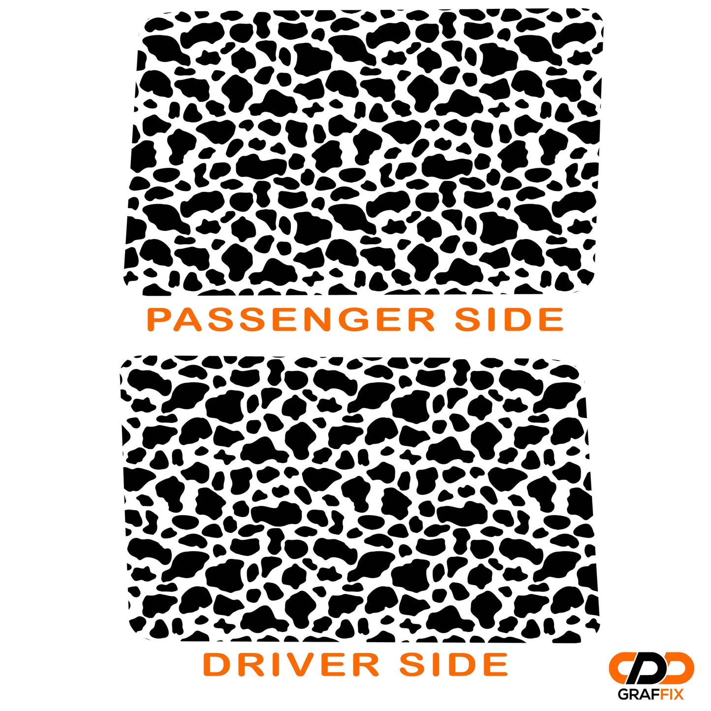 Cow Print Print JLU Hardtop Window Decal Set - Fits Jeep Wrangler JLU 2018+