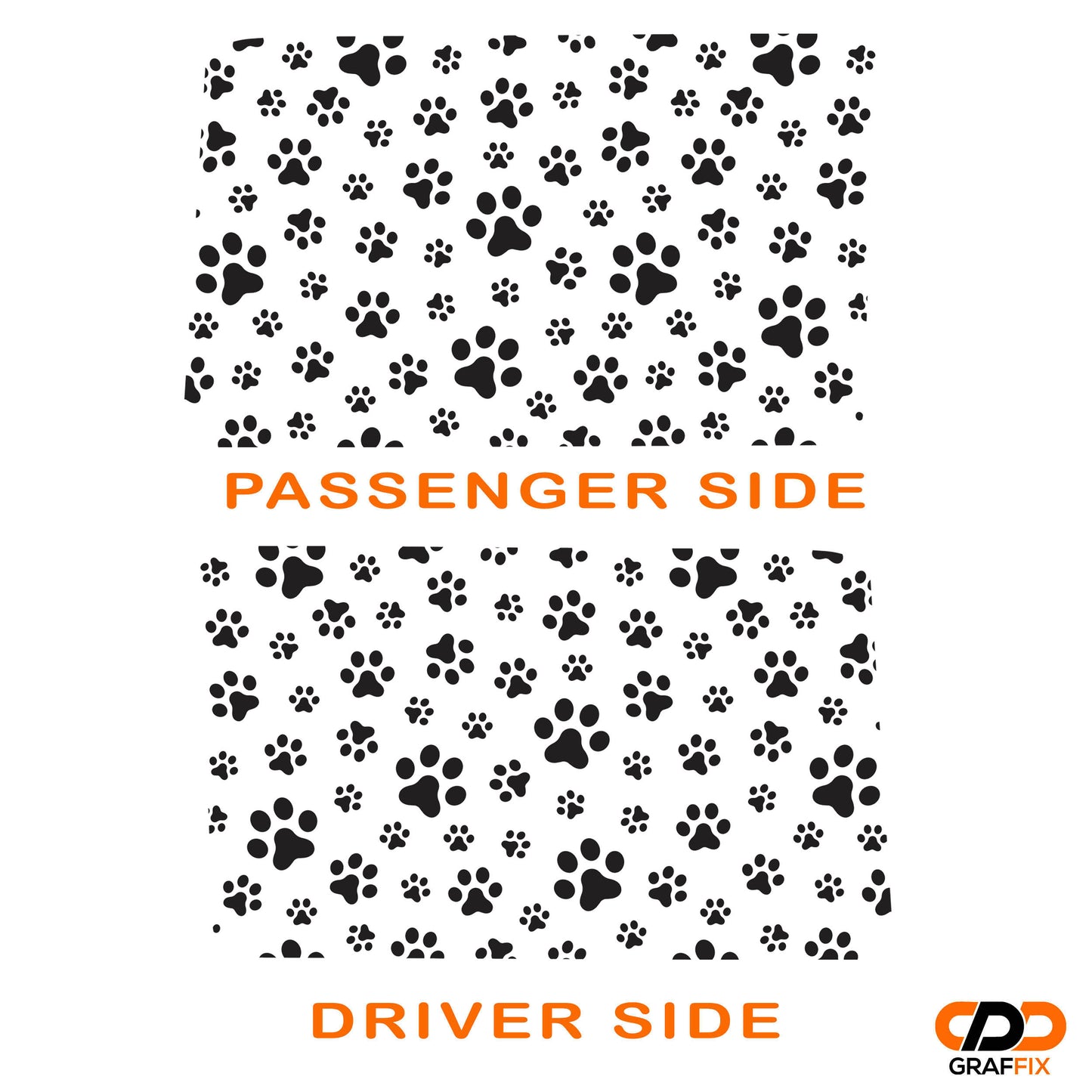 Dog Paw Print JLU Hardtop Window Decal Set - Fits Jeep Wrangler JLU 2018+