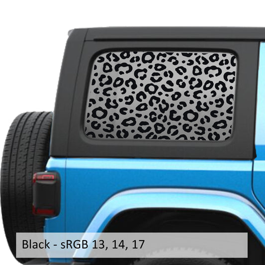 Leopard Cheetah Print JLU Hardtop Window Decal Set - Fits Jeep Wrangler JLU 2018+