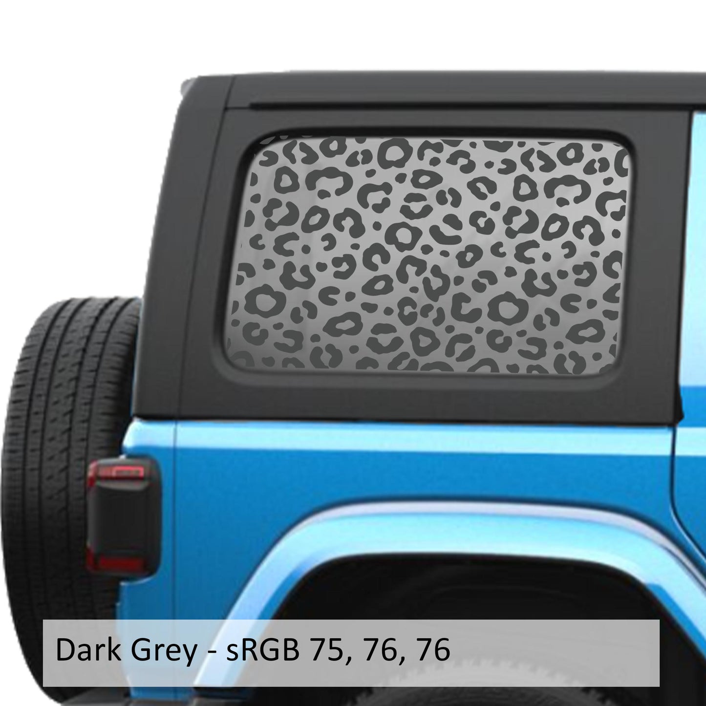 Leopard Cheetah Print JLU Hardtop Window Decal Set - Fits Jeep Wrangler JLU 2018+