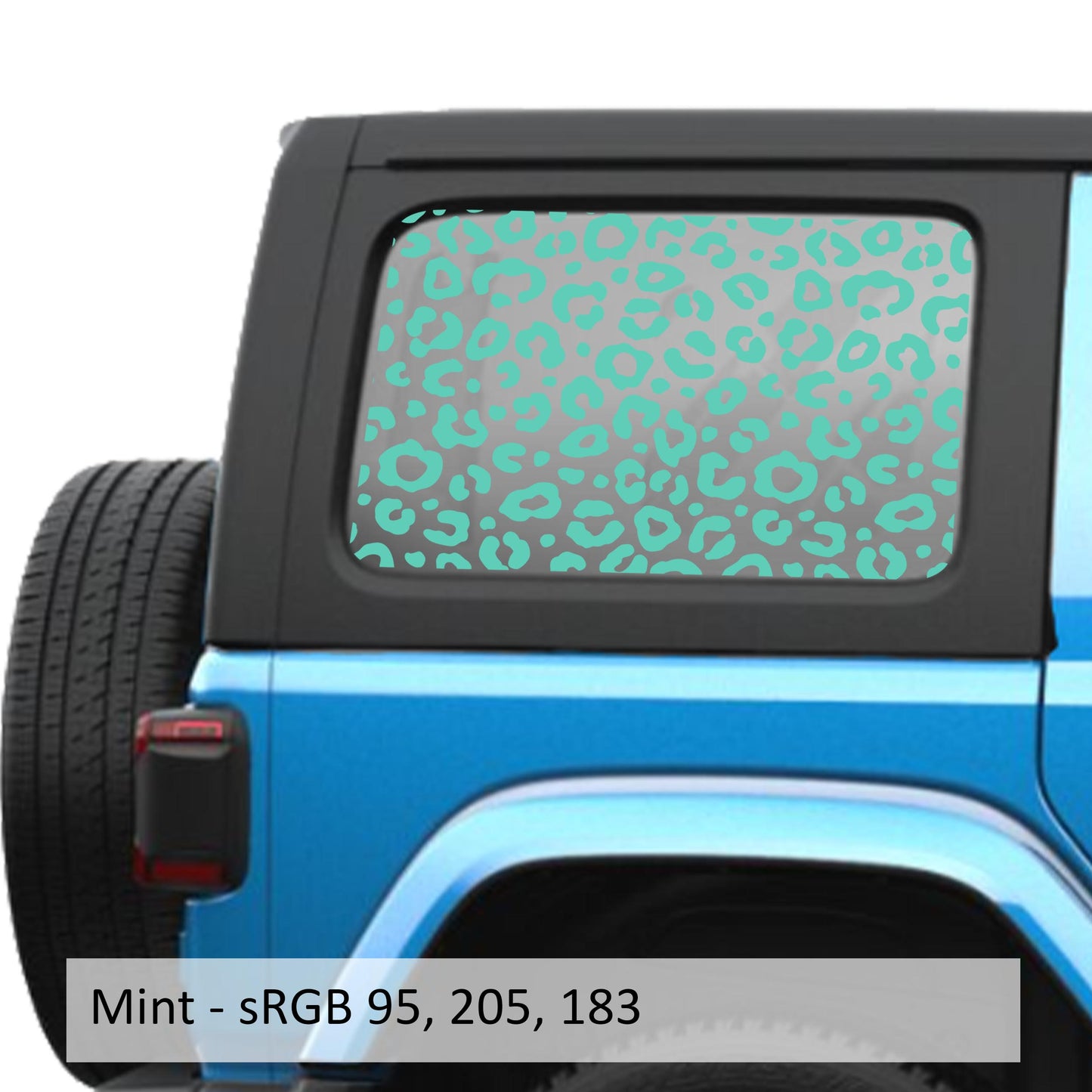 Leopard Cheetah Print JLU Hardtop Window Decal Set - Fits Jeep Wrangler JLU 2018+