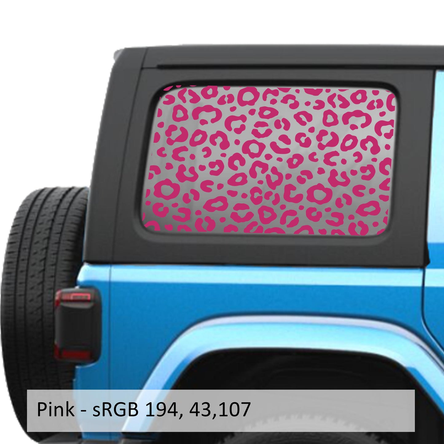 Leopard Cheetah Print JLU Hardtop Window Decal Set - Fits Jeep Wrangler JLU 2018+