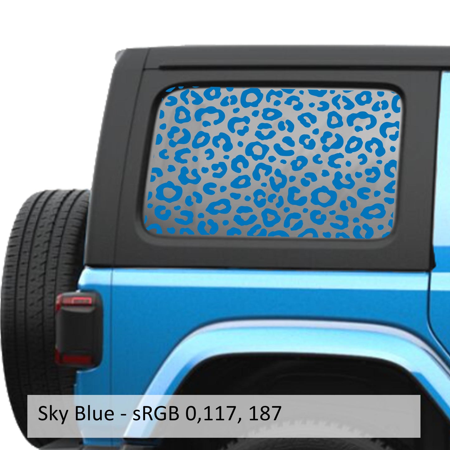 Leopard Cheetah Print JLU Hardtop Window Decal Set - Fits Jeep Wrangler JLU 2018+