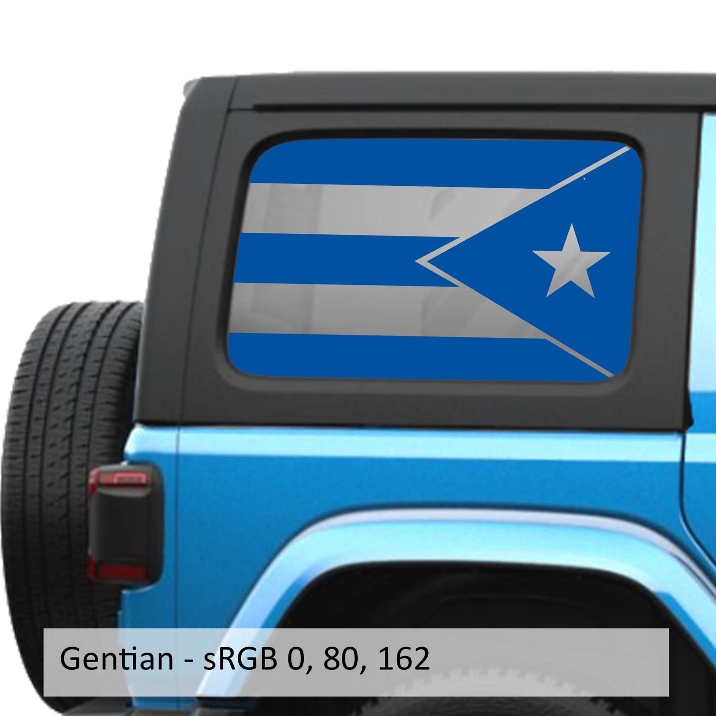 Puerto Rico Flag JLU Hardtop Window Decal Set - Fits Jeep Wrangler JLU 2018+