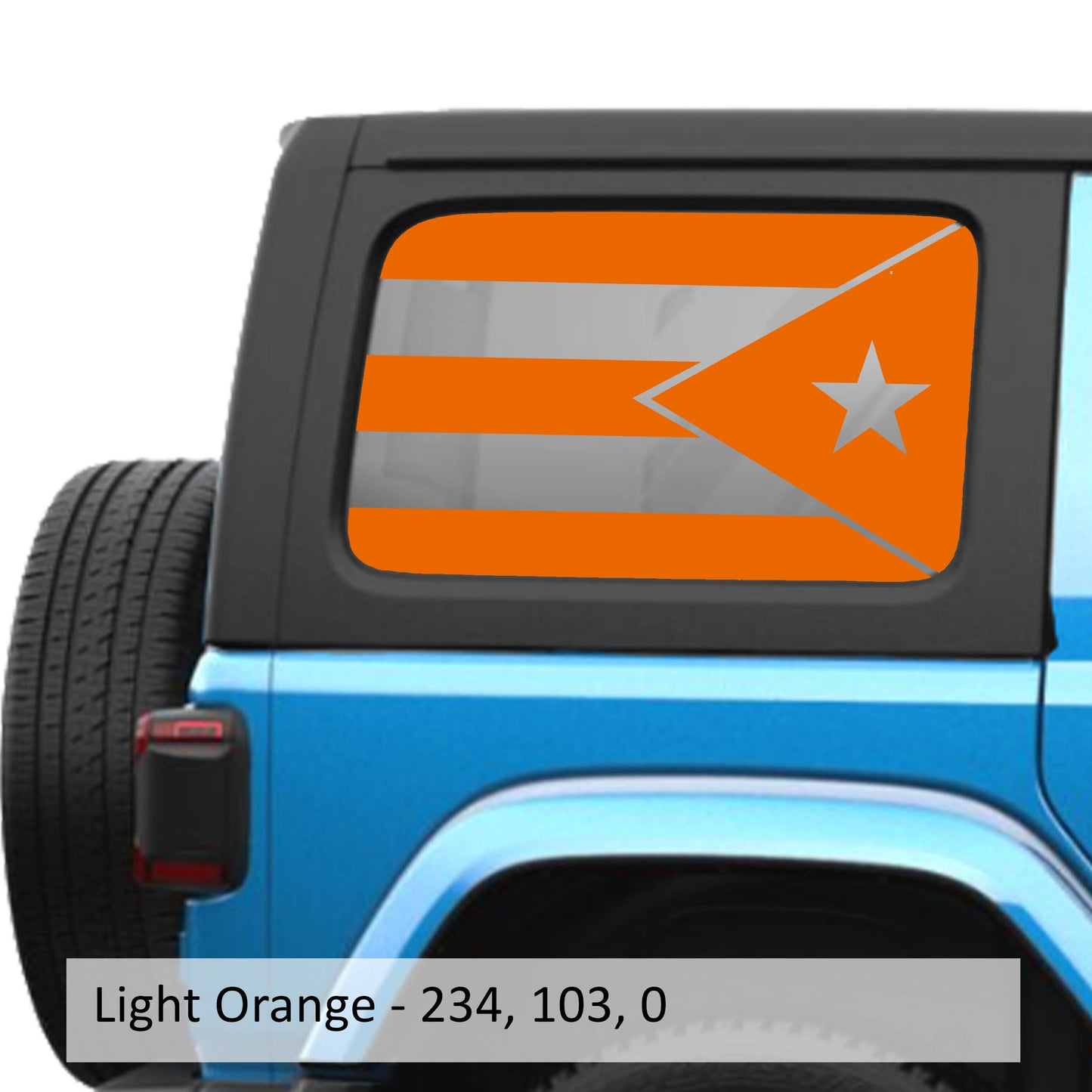 Puerto Rico Flag JLU Hardtop Window Decal Set - Fits Jeep Wrangler JLU 2018+