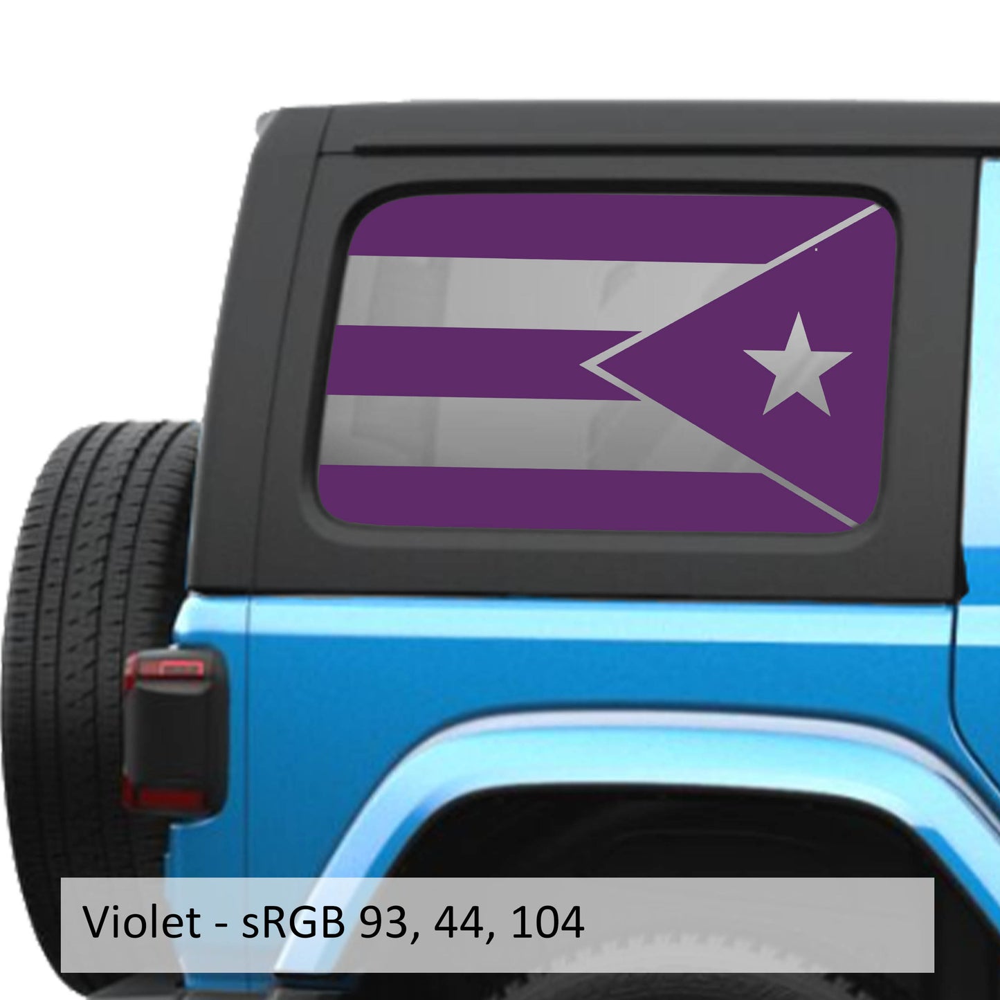 Puerto Rico Flag JLU Hardtop Window Decal Set - Fits Jeep Wrangler JLU 2018+