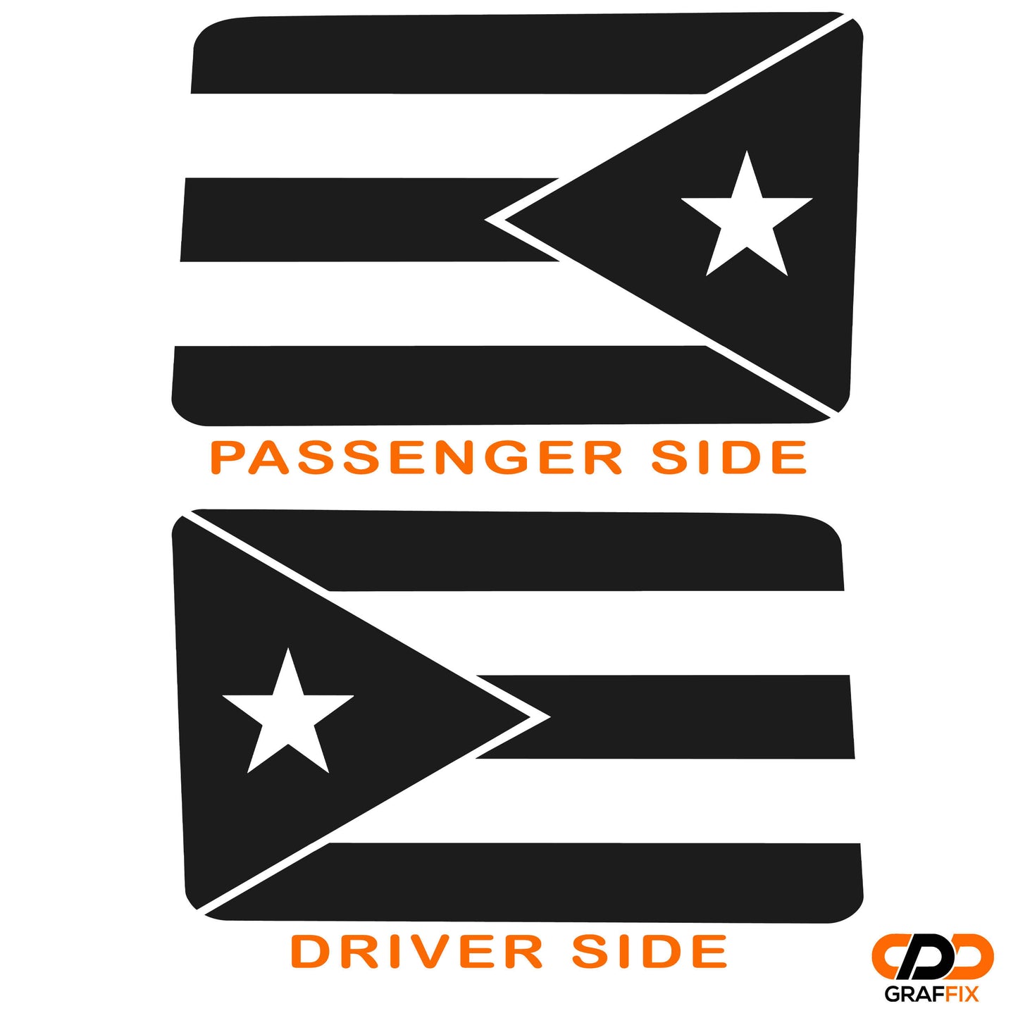 Puerto Rico Flag JLU Hardtop Window Decal Set - Fits Jeep Wrangler JLU 2018+