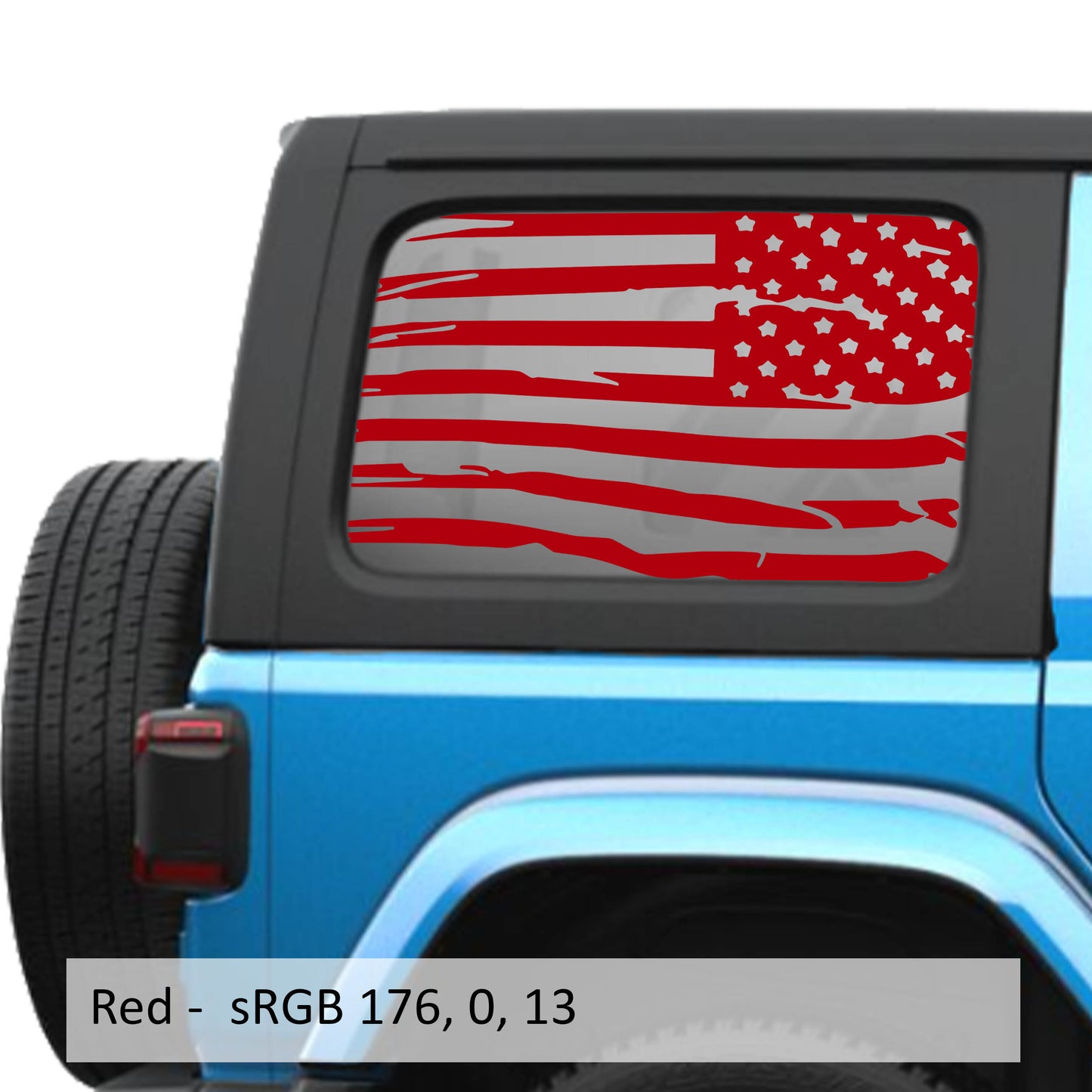 Tattered American Flag JLU Hardtop Window Decal Set - Fits Jeep Wrangler JLU 2018+