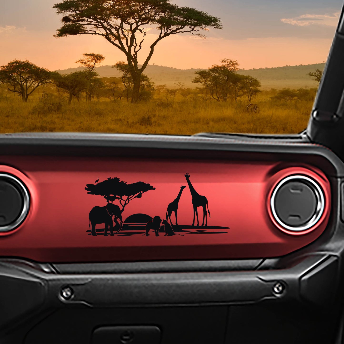 JL/JT Dashboard Safari Scene Vinyl Decal