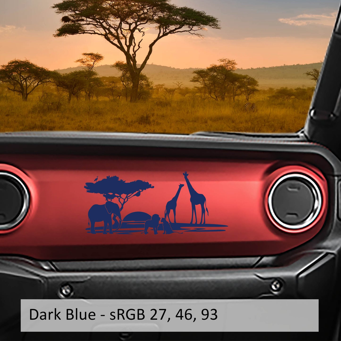 JL/JT Dashboard Safari Scene Vinyl Decal