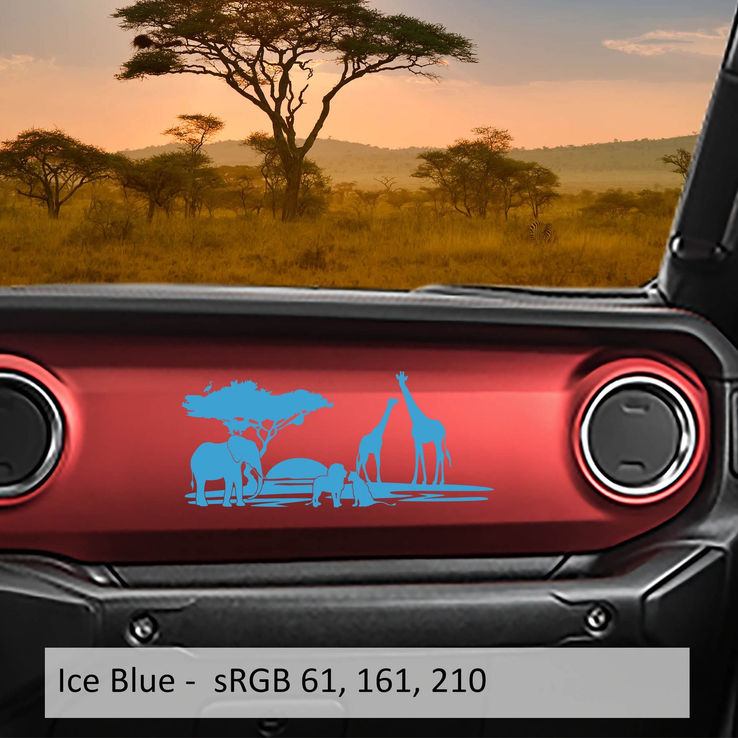 JL/JT Dashboard Safari Scene Vinyl Decal