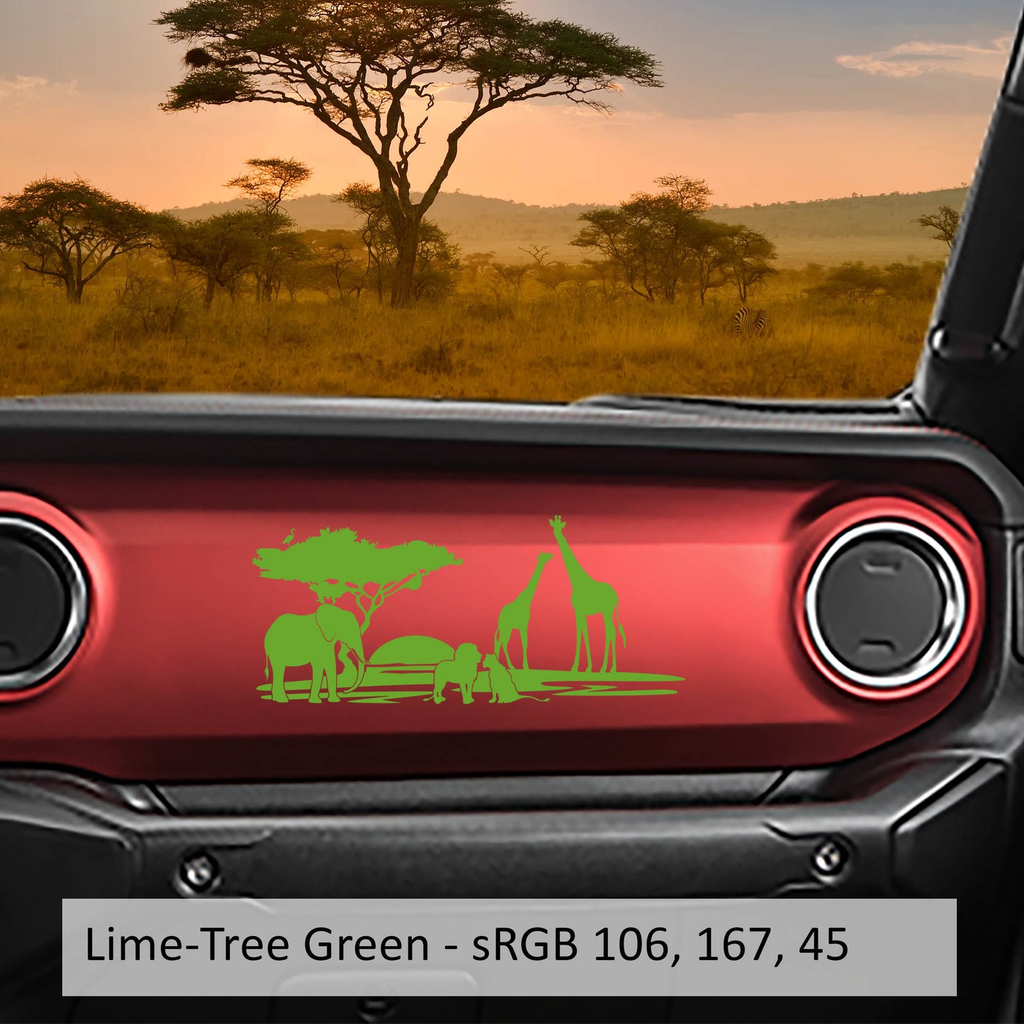 JL/JT Dashboard Safari Scene Vinyl Decal