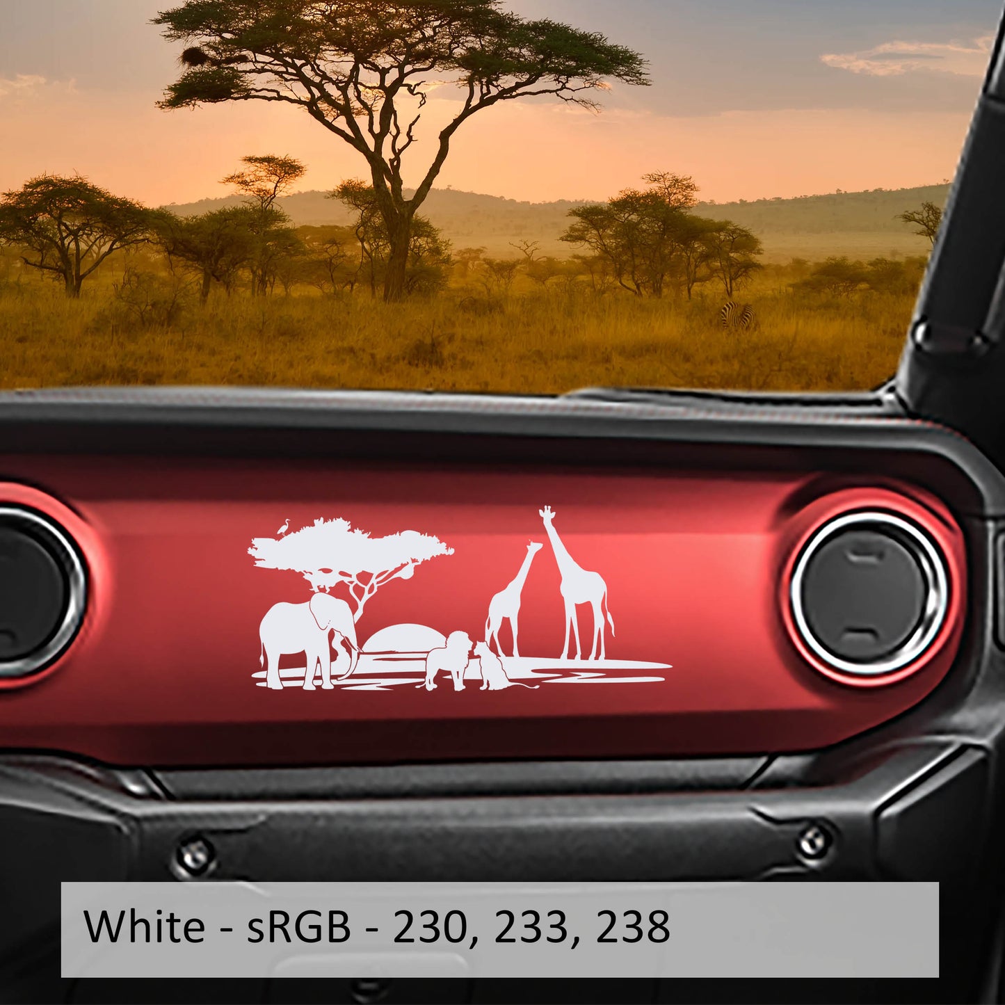JL/JT Dashboard Safari Scene Vinyl Decal