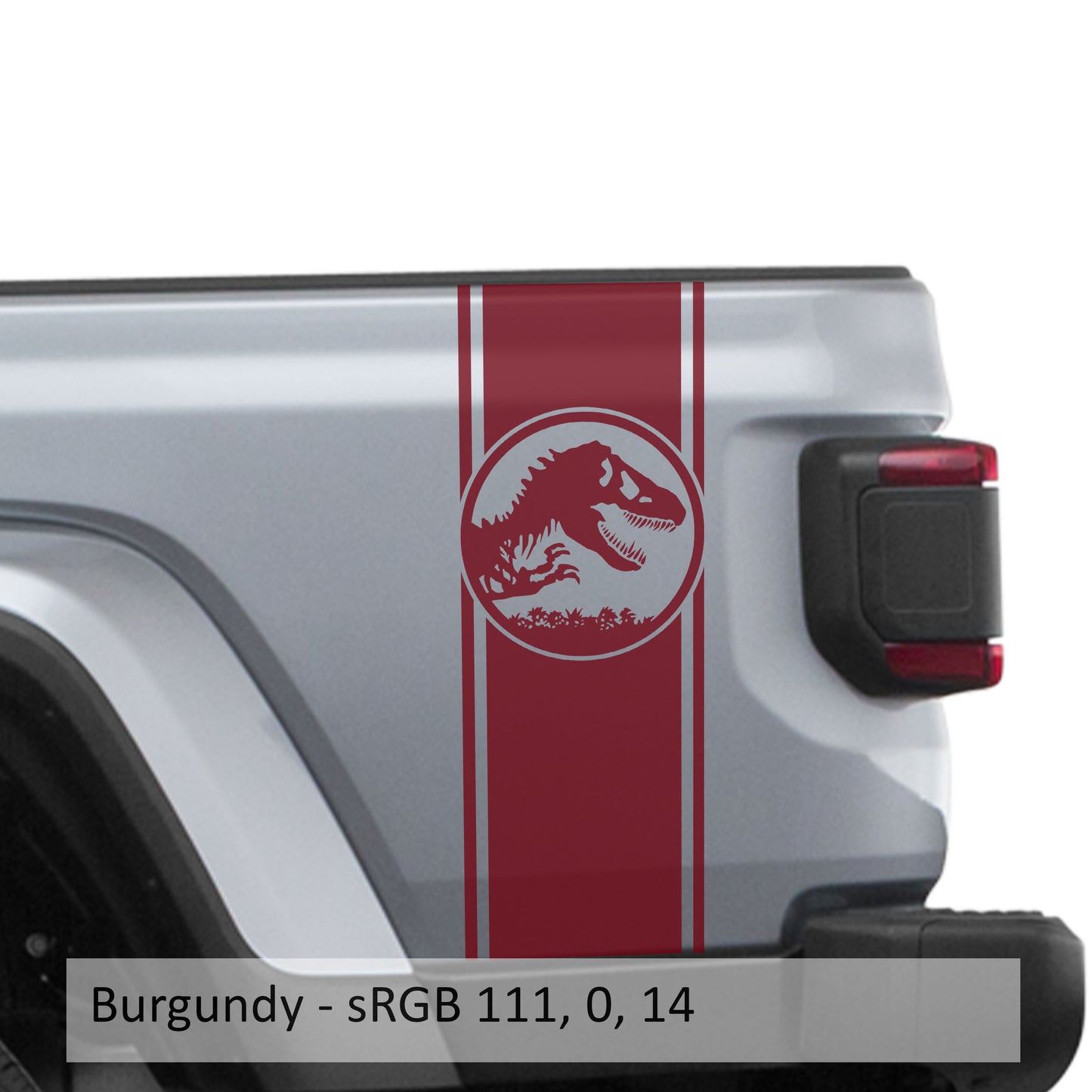 Jurassic Dinosaur Skeleton Bedside Stripe Graphic Decal Set - Fits Jeep Wrangler JL/Jeep Gladiator JT 2018+