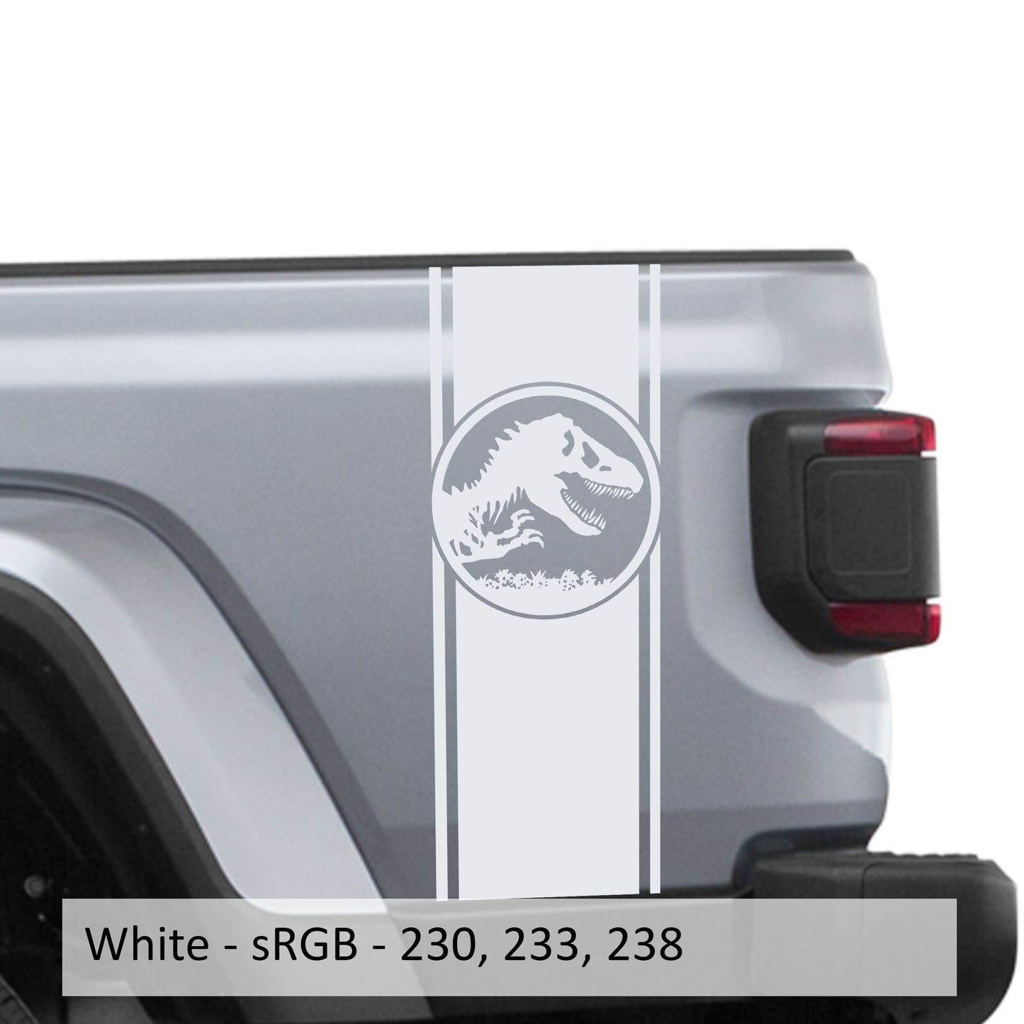 Jurassic Dinosaur Skeleton Bedside Stripe Graphic Decal Set - Fits Jeep Wrangler JL/Jeep Gladiator JT 2018+