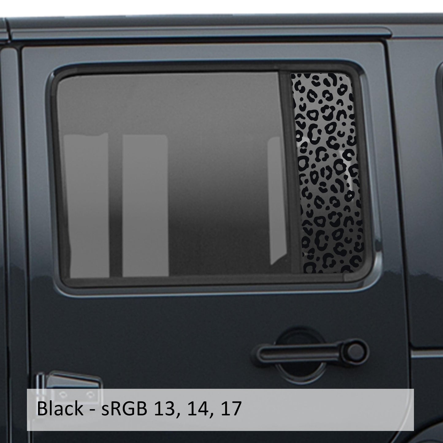 Leopard Print Pattern Side Window Vinyl Decal Set - Fits Jeep Wrangler JKU 2007 - 2018