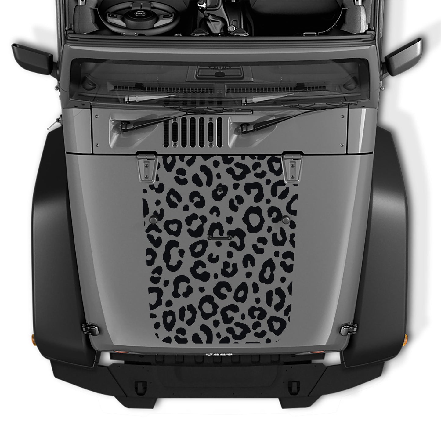 JK/JKU Leopard Print Blackout Hood Vinyl Decal Graphic for Wrangler 2007-2017