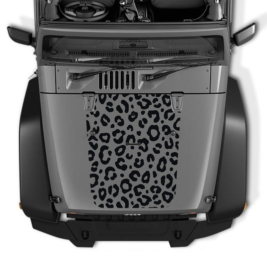 JK/JKU Leopard Print Blackout Hood Vinyl Decal Graphic for Wrangler 2007-2017