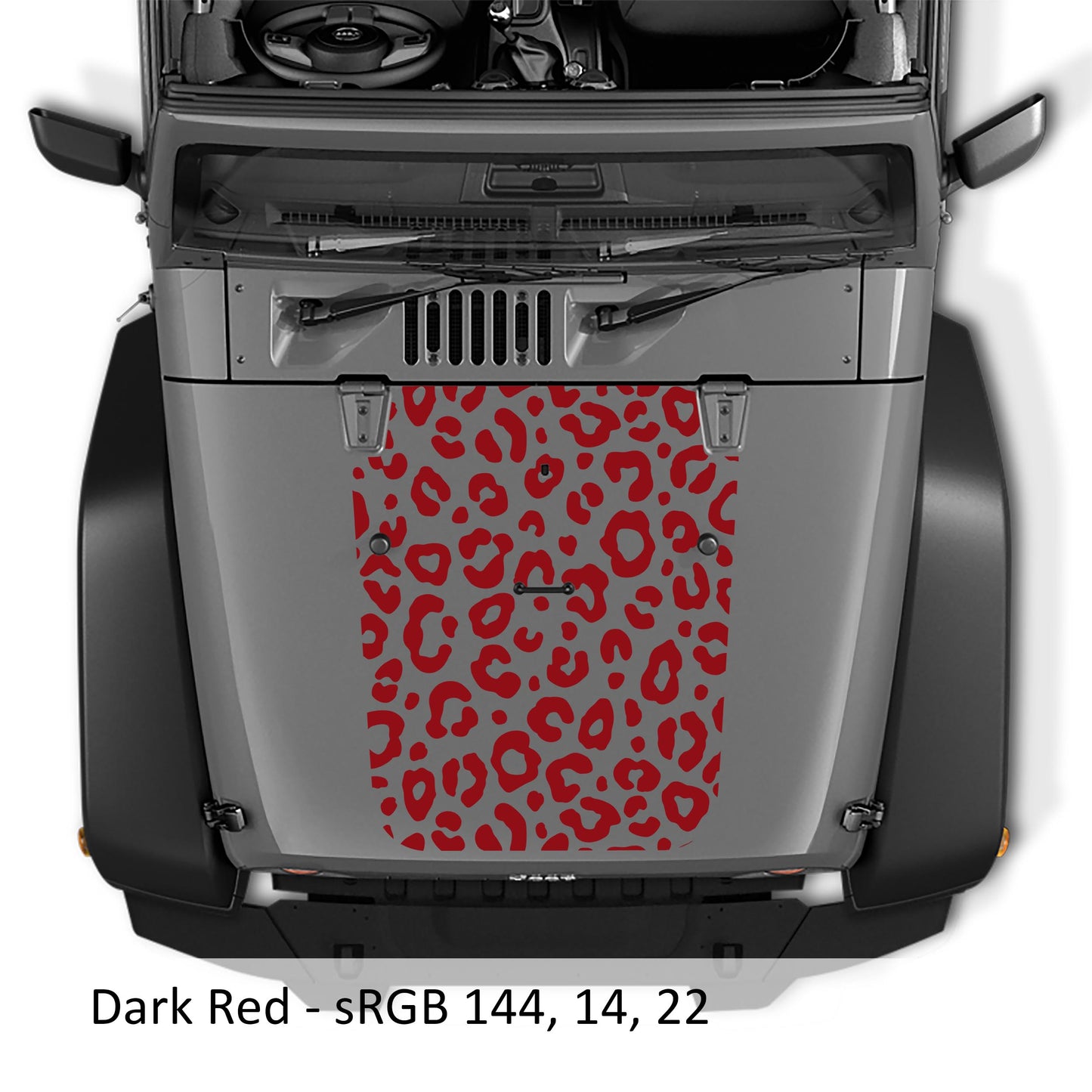 JK/JKU Leopard Print Blackout Hood Vinyl Decal Graphic for Wrangler 2007-2017