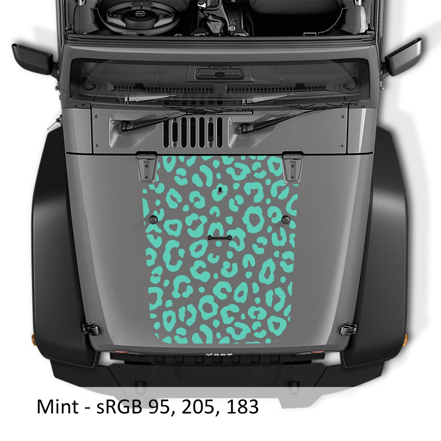 JK/JKU Leopard Print Blackout Hood Vinyl Decal Graphic for Wrangler 2007-2017